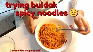 TRYING BULDAK SPICY NOODLES