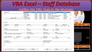 Staff Database - Adding the VBA Code to the Modules