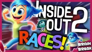 🔵INSIDE OUT 2 RACES🟣FEELINGS game for kids | Brain Break🧘‍♀️Danny Go Noodle inspired