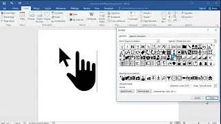 How to insert hand with arrow symbol in word