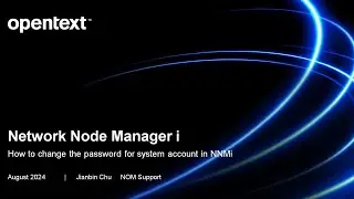 Network Node Manager i:How to change the password for system account in NNMi