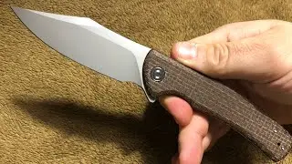 Civivi Sinisys, Brown Burlap Micarta/Steel Framelock