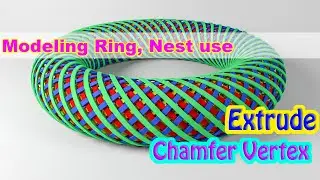 Modeling Classic Bracelet, Ring, Nest, and complex shape using Chamfer Vertex and Extrude. Maya 2020