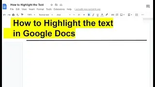 How to Highlight in a Google Doc