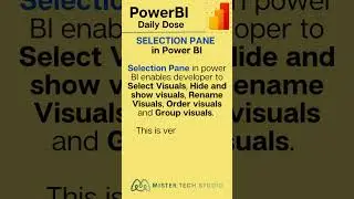 SELECTION PANE in Power BI | PowerBI Desktop | 