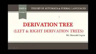 3.3 Derivation Tree Left & Right Derivation Trees