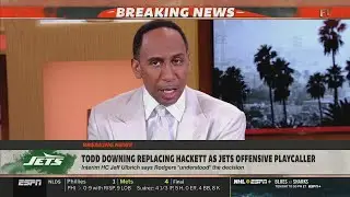 FIRST TAKE | Stephen A. reacts to Todd Downing replacing Hackett as Jets offensive playcaller