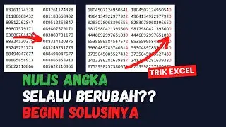 CARA PALING TEPAT MENULISKAN ANGKA DI EXCEL AGAR TIDAK BERUBAH