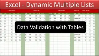 Dynamic Data Validation Lists with Tables