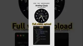 😱Analog clock|| how to create clock using html css and JavaScript 😱 | ytshorts 