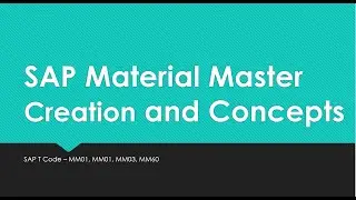 SAP Material Master Creation MM01