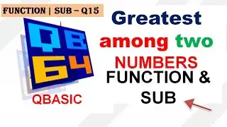 Greatest Among two Numbers - Q-15 | FUNCTION | SUB | #makeeasy