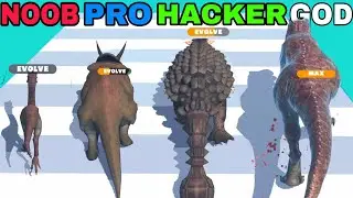 NOOB VS PRO VS HACKER VS GOD in Dino Run 3D |PLAYGAME24DIA