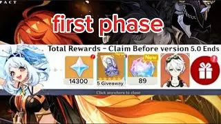 New Update!! 14300 Primogems or 89 Wishes in Phase 1 of 5.0 for Kazuha _Mualani genshin impact