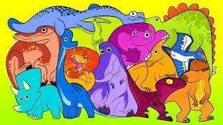 Learn Dinosaur Names and Sounds | Dinosaurs Cartoon for Children |  Baryonyx T Rex Triceratops