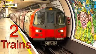 LONDON UNDERGROUND Northern Line TRAINS SOUTHBOUND at Tooting Broadway 2nd March 22