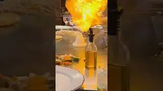 Yummy Japanese Teppanyaki on Fire #shorts #japanesefood #teppanyaki #shortsvideo #shortsfeed