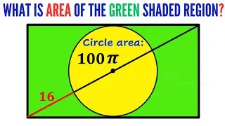 Can you find the area of the Green shaded region? | Circle and rectangle | #math #maths #geometry