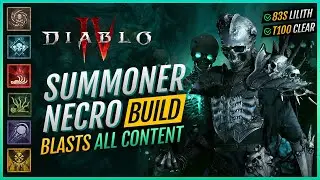 Diablo 4 | Summoner Necromancer Build BLASTS All Content | T100 + Lilith (83s) Season 3 Minion Guide