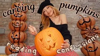 reading YOUR spooky confessions & carving pumpkins 🎃👻