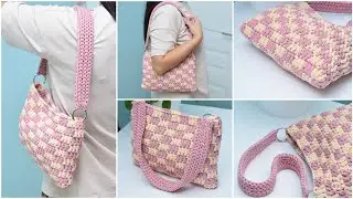 T-shirt yarn bag / Not heavy / Easy to crochet / Simple design / Crochet pattern