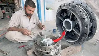 Motorcycle Wheel Hub Restoration Amazing welding repairing technique | Hub broken baring size repair