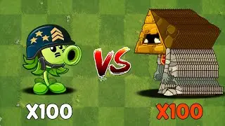 PVZ 2 Challenge - 100 Plants vs 100 Pyramid-Head Zombies Level 2 Custom Speed - Who Will Win?