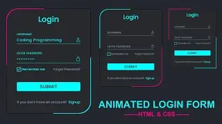 How to Design Animated Login Form using HTML & CSS | Web Development Step by step Tutorial