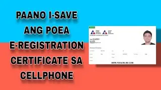 PANO I-SAVE ANG POEA E-REGISTRATION CERTIFICATE SA CELLPHONE