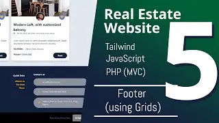 Tailwind, JavsScript and PHP MVC - Real Estate Website - Footer  - Part 5