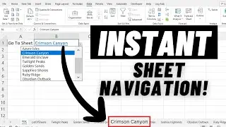 Instant Excel Sheet Navigation without VBA! - Using DATA VALIDATION, INDIRECT, and ADDRESS Functions