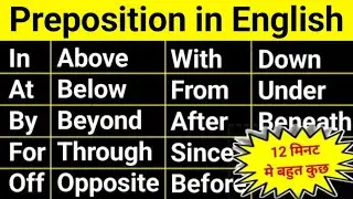 Preposition in English | Prepositions List | Preposition in english grammar | Prepositions
