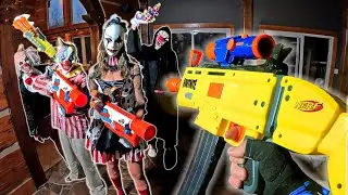 NERF WAR | Killer Clown Boss Battle!