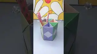 How to make pen and pencil stand with paper diy penholder craft easy paper craft ideas 