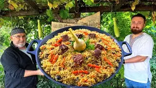 PLOV RECIPE: Traditional Uzbek pilaf with meat! outdoor Cooking