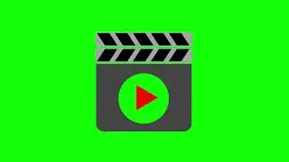 movie clapperboard icon Green Screen Khroma Key animation - кино-хлопушка