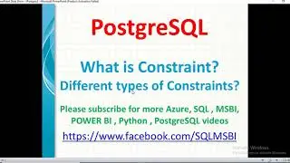 PostgreSQL Tutorials | What is Constraint | Types of constraints in PostgreSQL | DBMS Constraints