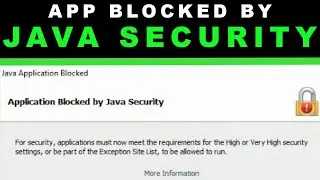 App blocked by Java security | Windows 10