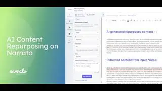 AI Content Repurposing Tool on Narrato