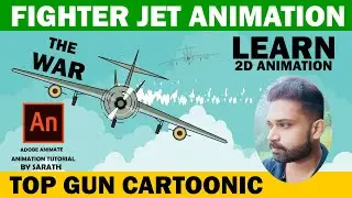 fighter plane animation|cartoon jet animation|adobe animate cc|2d tutorial by sarath