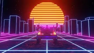 Delorean Synthwave Retro Type Beat Neon Moving Lights VJ Futuristic Loop Vaporwave Live Wallpaper