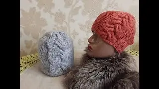Шапка спицами 