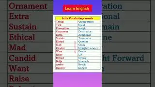 VOCABULARY WORDS FOR IELTS STUDENTS 