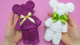 DIY Towel Teddy Bear/DIY toys for kids/ towel toys/diy の 始まり は