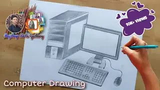 Computer drawing | How to draw computer | how to draw computer easy | Desktop drawing step by step