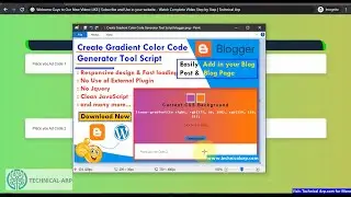 Create Gradient Color Code Generator Tool Blogger | Color Gradient Code Generator Script JavaScript