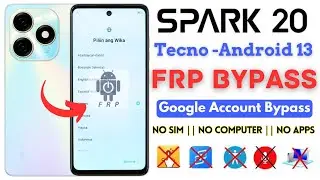 Tecno Spark 20 FRP Bypass 2024 [Without PC] Unlock Tecno KJ5 Frp Google Account Latest Security!