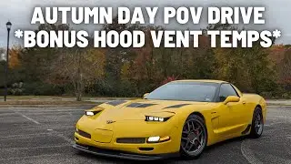 C5 Z06 CORVETTE POV DRIVE ON AN AUTUMN DAY | BONUS STRESS TEST OF THE HOOD VENTS