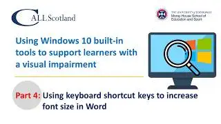 Part 4: Using keyboard shortcut keys to increase the font size in Microsoft Word.