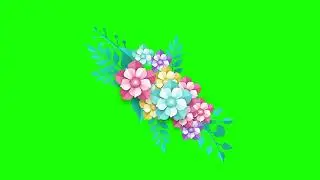 flower animation green screen element